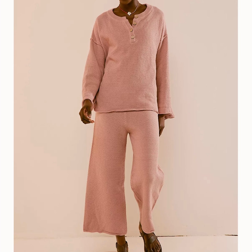 Free People Hailee Sweater Set Dusty Himalayan size small